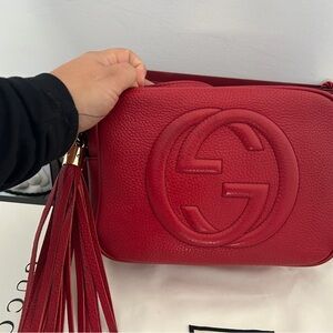 Gucci Crimson Leather Crossbody Bag